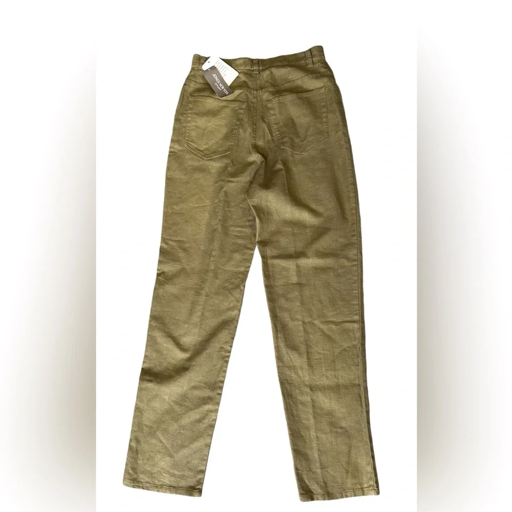 Jones New York NWT linen/cotton blend khaki pants size 8 - Picture 7 of 11